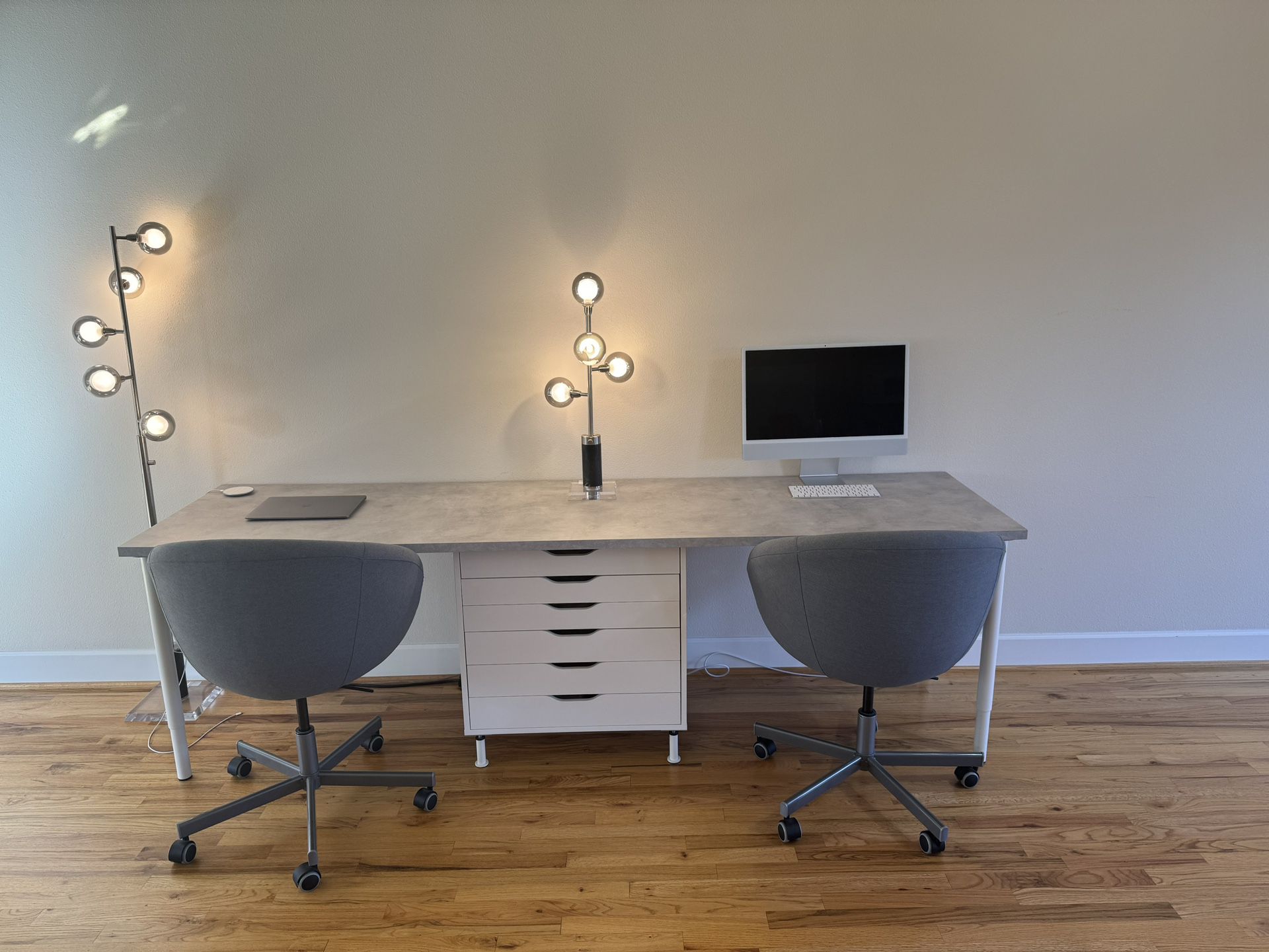 IKEA Double Desk And Chairs 
