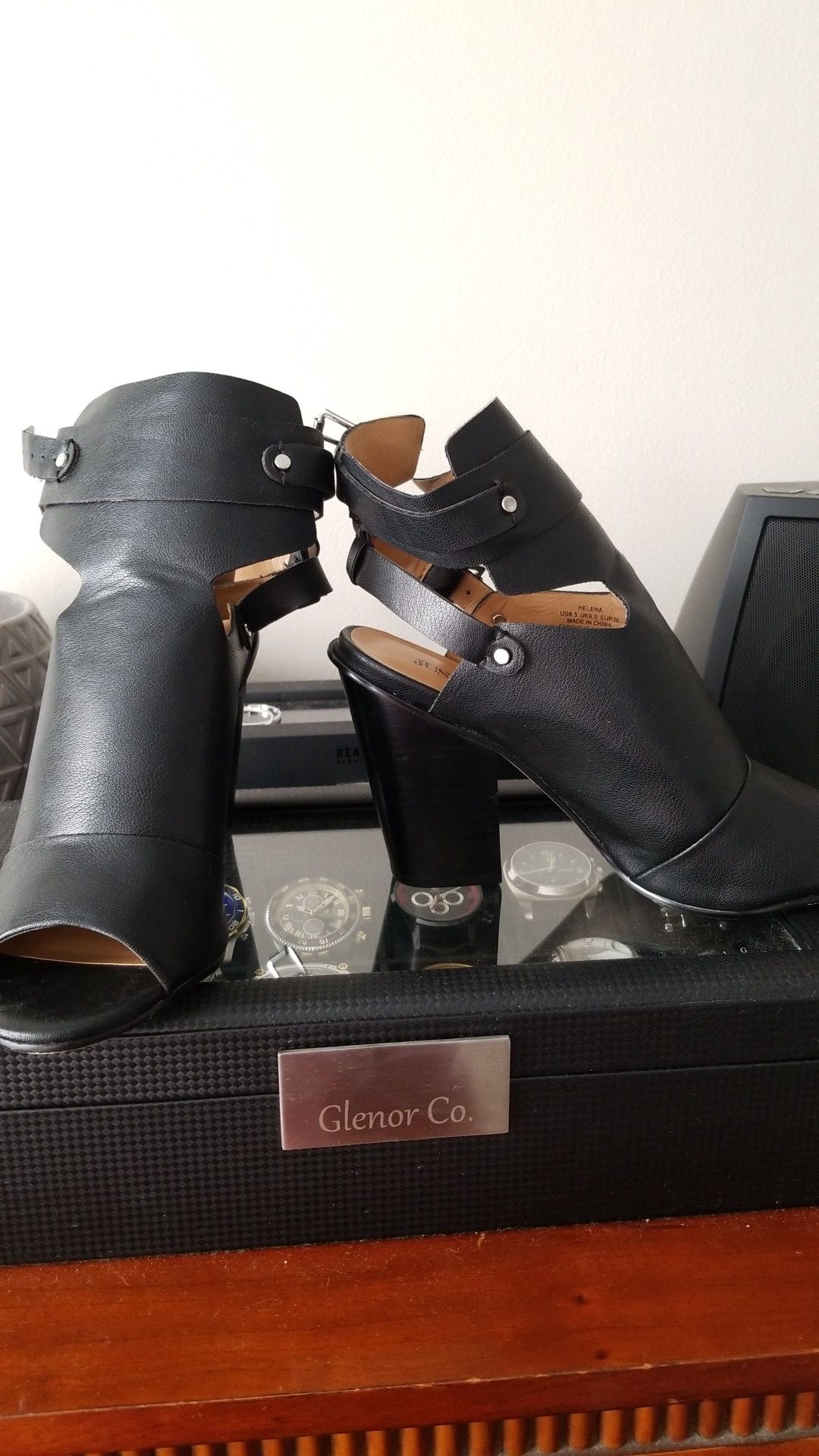 open toe heel sandals/ booties