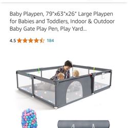 Baby Play Pen 79x63x26