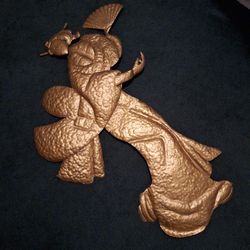 Hammered Metal Art Of Oriental Woman