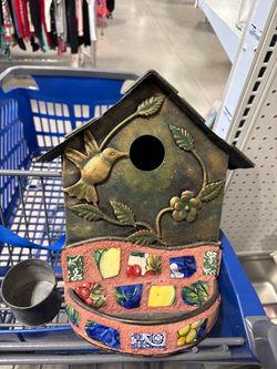 Decorative Metal and Mosaic Birdhouse