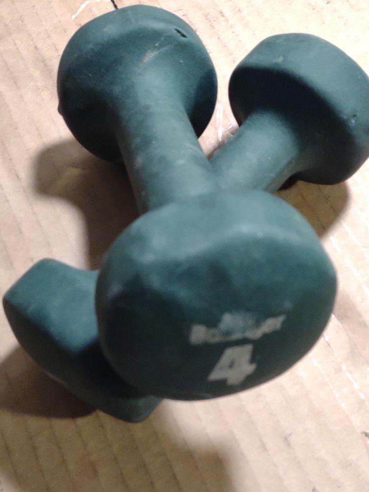 Set Of Two Bollinger Brand 4 Lb Blue Dumbbell Weights