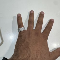 7ct Moissanite Wide Band Ring S925 Size 8 – Ice Cold Shine – Priced to Sell Fast