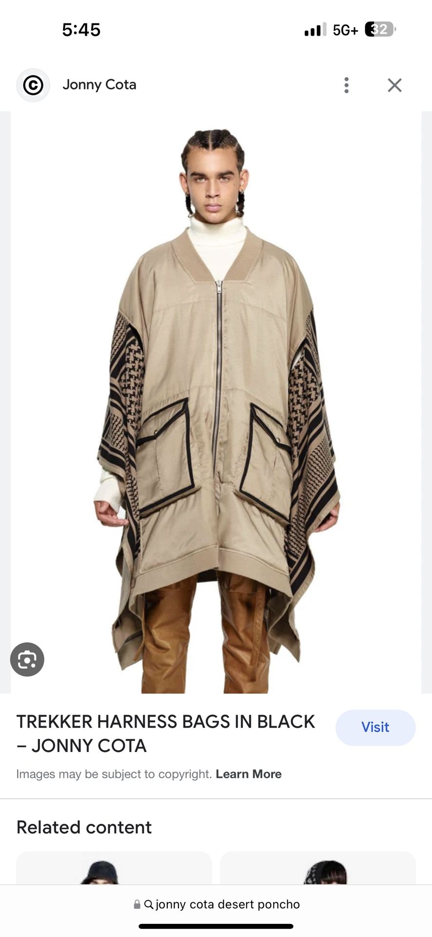 Jonny Cota Poncho Sold out NWT