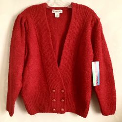 VTG Color Cues Women’s Chunky Knit Cardigan Sweater Sz Small NWT
