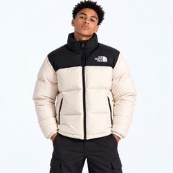 North Face White & Black Coat