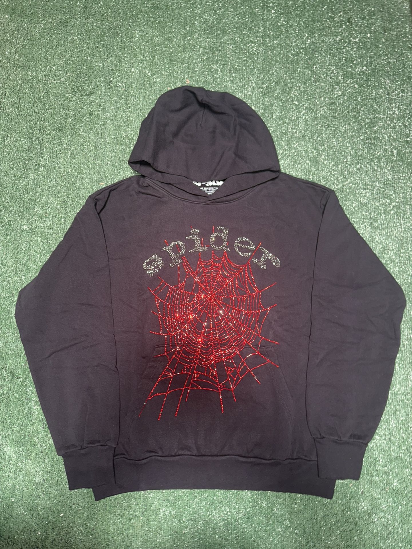 Sp5der Rhinestone OG Web V2 Hoodie