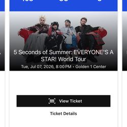 5 Seconds Of Summer Tickets - Sacramento July 7, 2026