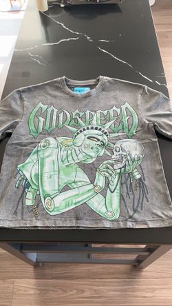 Authentic Godspeed Graphic T-Shirt Gray Size Medium (Oversized Fits Large) Brand New