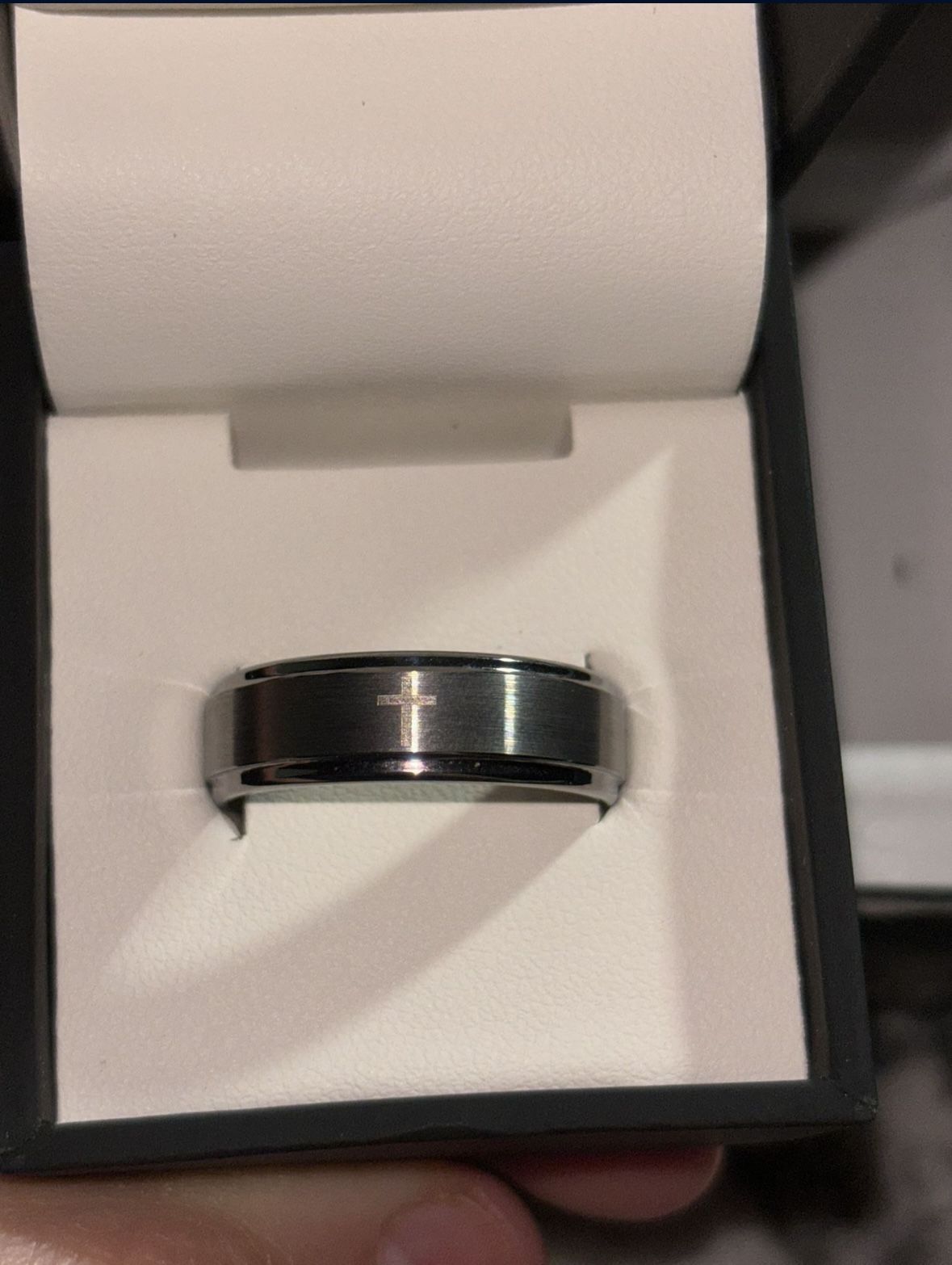 Men’s Tungsten Cross Ring