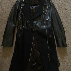 woolen and leather jacket