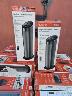 GET READY FOR THIS WINTER LASKO HEATERS CERAMIC TOWER ECONOMIC ENERGY SAVER INCLUDING REMOTE CONTROL FOR FULL SIZE ROOM IF SOMEBODY INTERESTED PLEASE