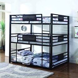 Brand New Metal Triple Full Bunk Bed