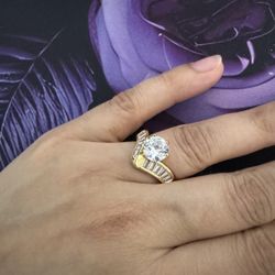 Women's Elegant Rhinestone Decorated Ring, Fashion Solitaire Ring for Party, Daily Clothing Decor, Trendy All-match & Exquisite Cubic Zirconia Jewelry