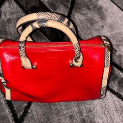 Red vintage Crocodile Designed Handbag 