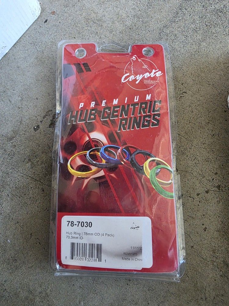 Hub Centric Rings Wheel Rim Bearing Balance 70.3mm Id 78mm Od Ford, Chevrolet, GMC, Cadillac, and Mazda
