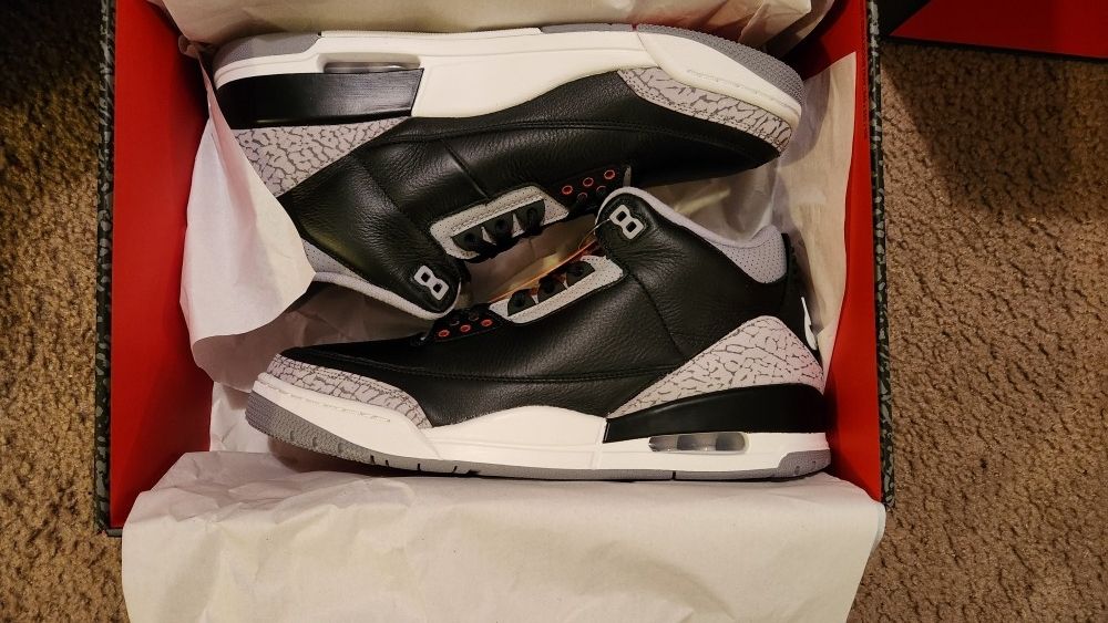 Jordan 3 Retro Black Cement Reimagined Size 12 2024