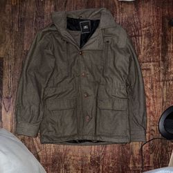 OBEY Propaganda Jacket Olive Green Button Up Coat