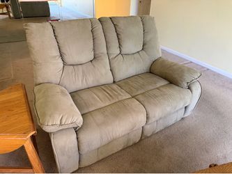 Love seat beige faux suede