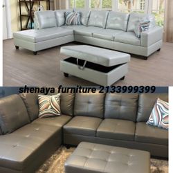 Grey Sectional Sofa Leather