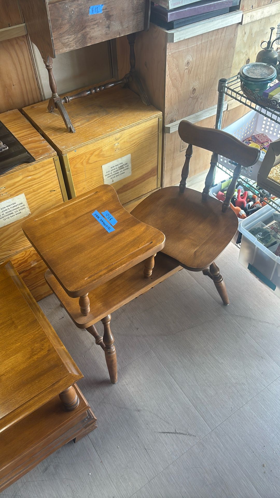 Vintage Telephone Desk Real Wood