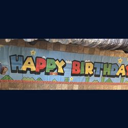 Mario Birthday Banner 