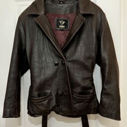 Vintage 1970s Ardney Brown Leather Jacket Mens or Women Medium