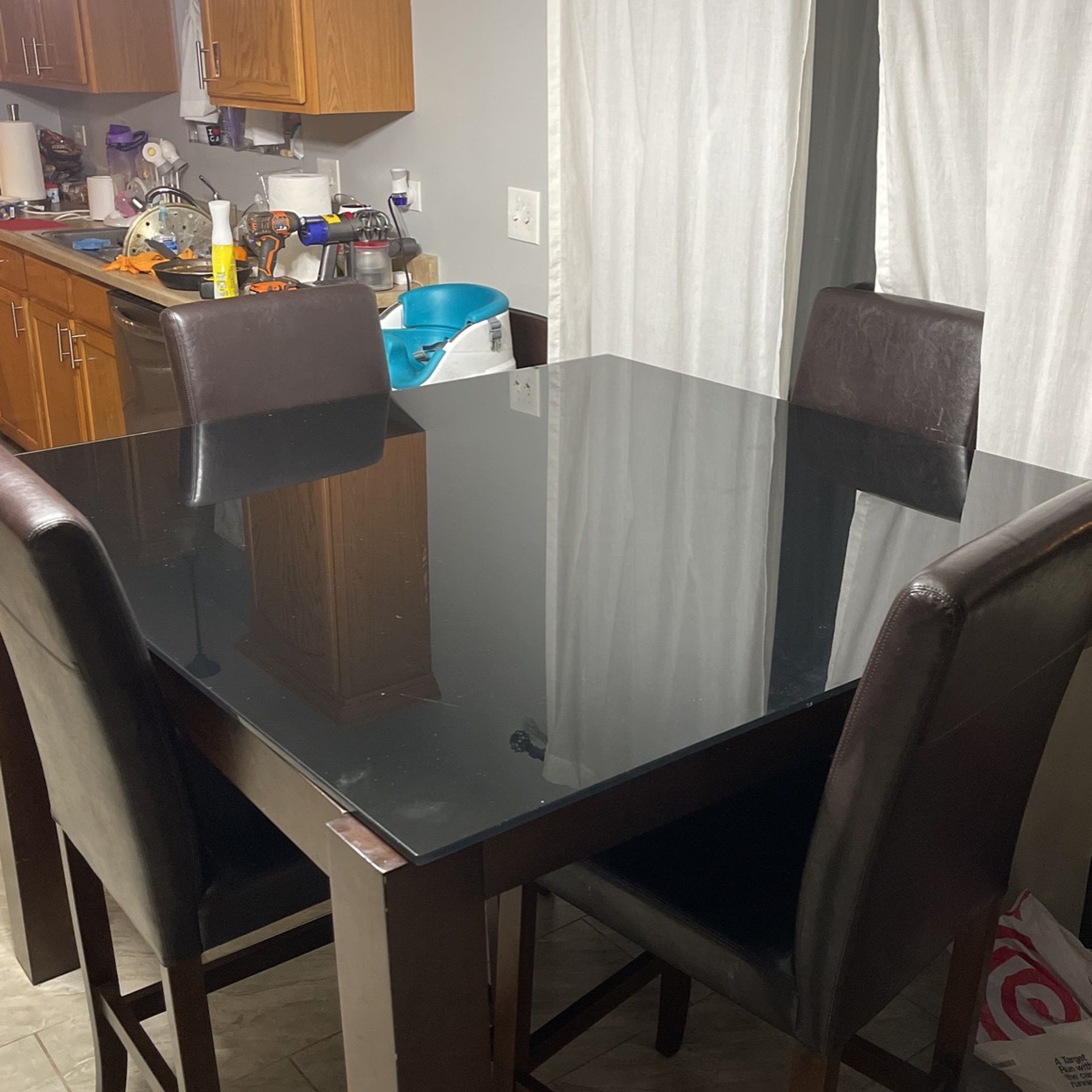 Glass Dining Table With 4 Chairs