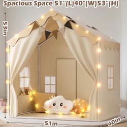 Kids Play Tent with Padded Mat & Lights