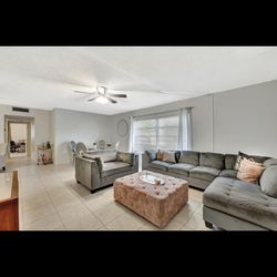 3 Piece Gray and Pink Living Room furniture 