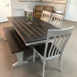 Darborn Dining Room Set Dining Table 4 Chairs and Benchs