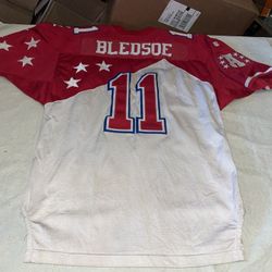 Authentic Pro Bowl Wilson Drew Bledsoe Jersey Patriots Men 50 Clean 1995 Rare