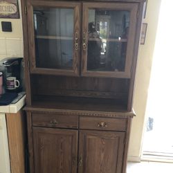 Wooden Small Buffet Glass Doors Lots Of Storage Underneath