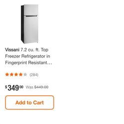 Vissani Freezer Refrigerator
