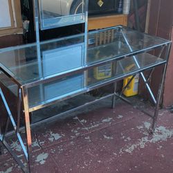 Glass Vanity Desk 