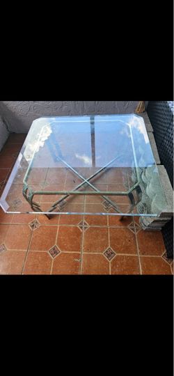 Brass/Chrome Glass co ollywood Regency Brass Chrome and Glass Cocktail/Coffee Table
