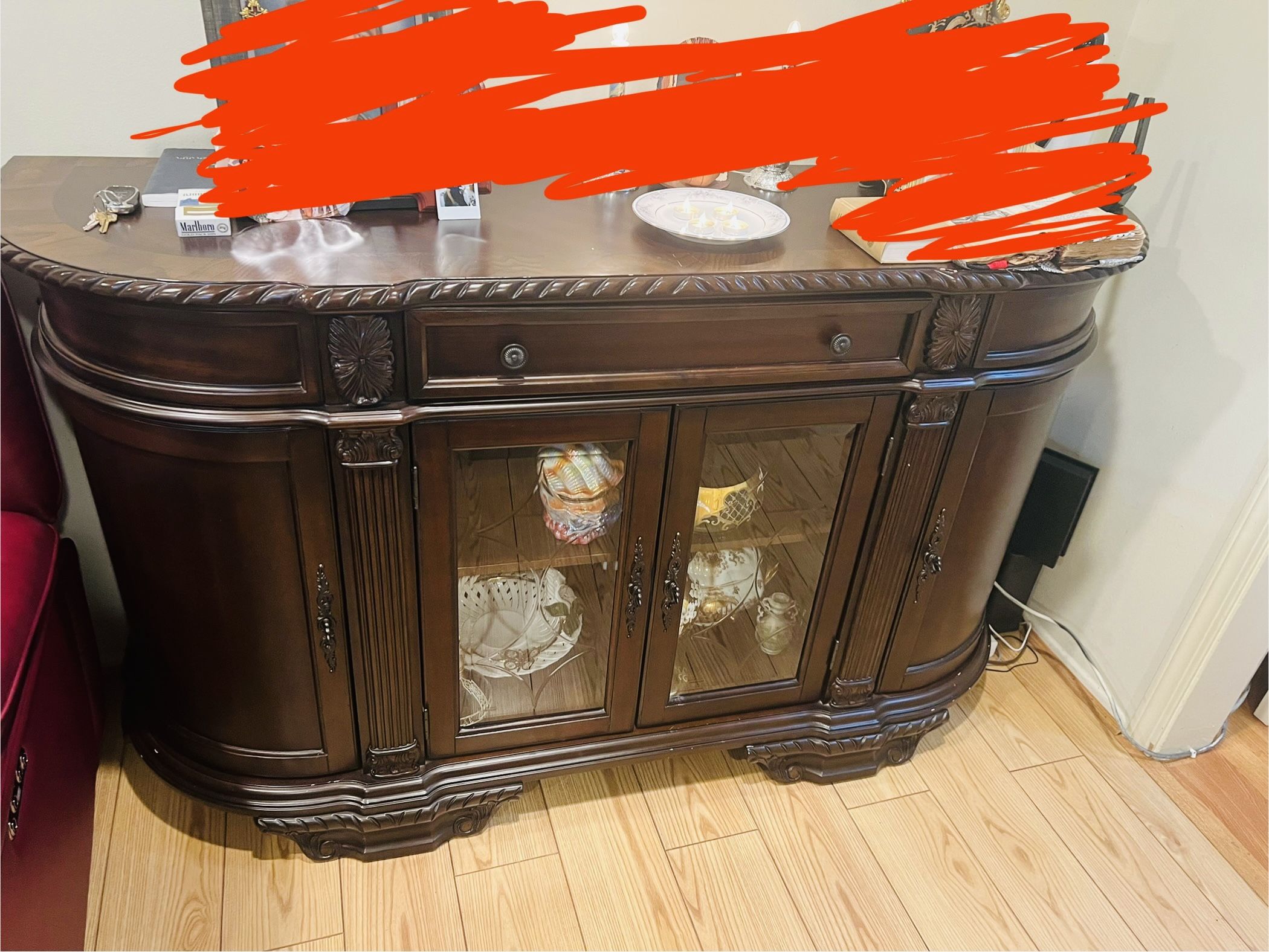 Wood And Glass China Cabinet 