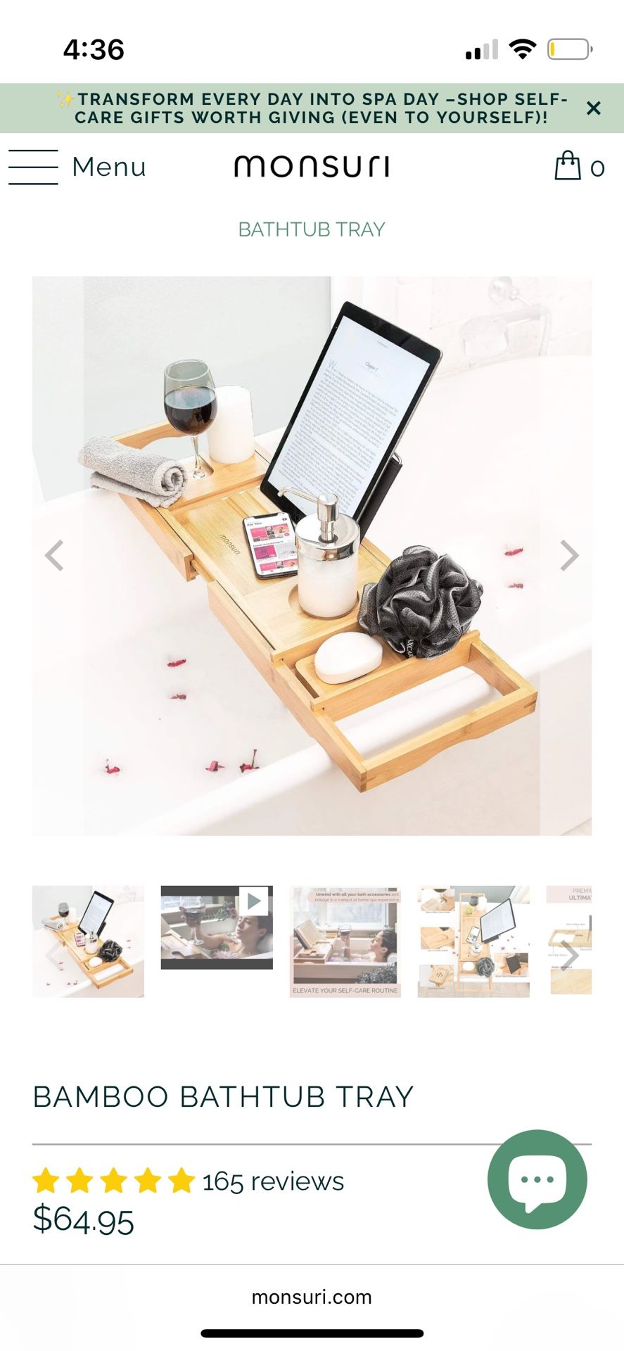 Luxury Bamboo Bathtub Tray