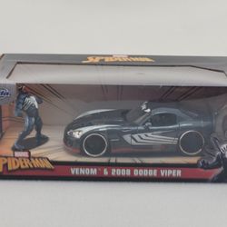 Jada Toys Marvel Spiderman Venom & 2008 Dodge Viper 1:24 Scale Dic Cast Car