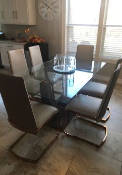 Dining table 6 chairs modern