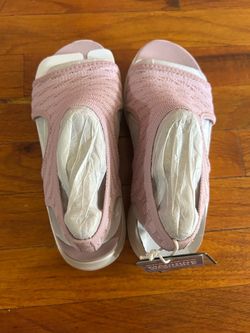 Pink Knit Open-Toe Slip-On Sandals