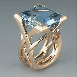Blue Topaz Statement  Ring