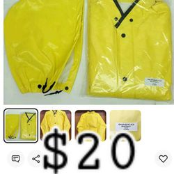 XL - Nasco Rain Jacket Work Track Protective Waist Length Jacket Detachable Hood