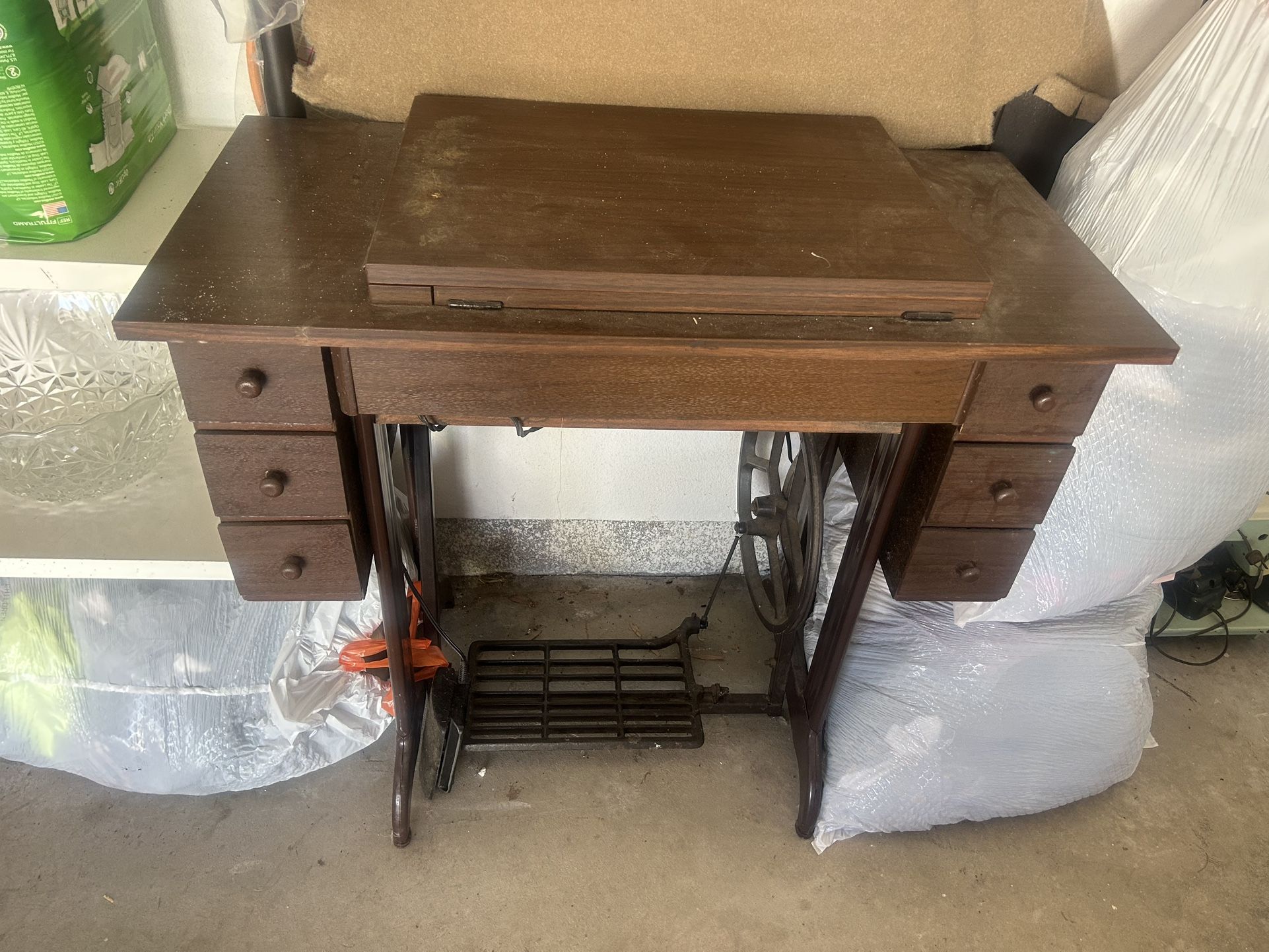 Antique Sewing Machine Table