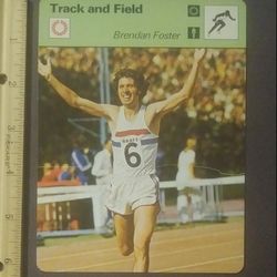 1979 Sportscaster Brendon Foster Big Been Gatehead's Pride Track And Field Sports Photo Large Over-sized Card HTF Collectible Vintage Italy
