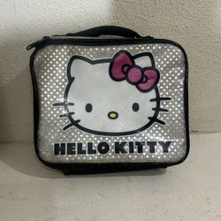 Hello Kitty Glitter Silver Lunch Bag