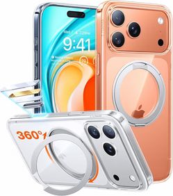 TORRAS 360 Magnetic Stand for iPhone 17 Pro Max Case, Fit for MagSafe, Clear