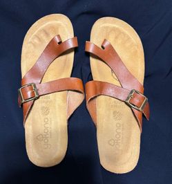 Yokono leather sandals size 9.5 made in Spain.