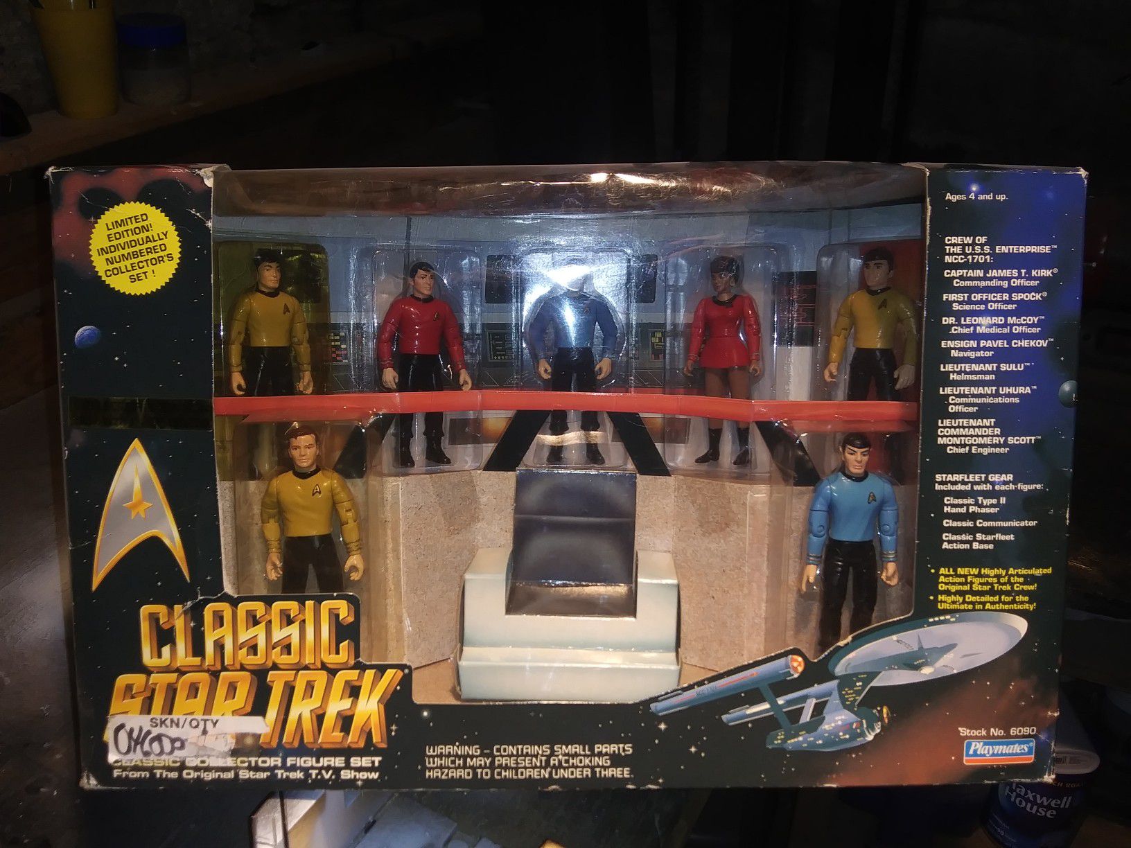 Playmates classic Star Trek collection of the original crew in there Bridge case