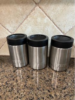 3 Yeti drink coolers colsters coozies—new condition